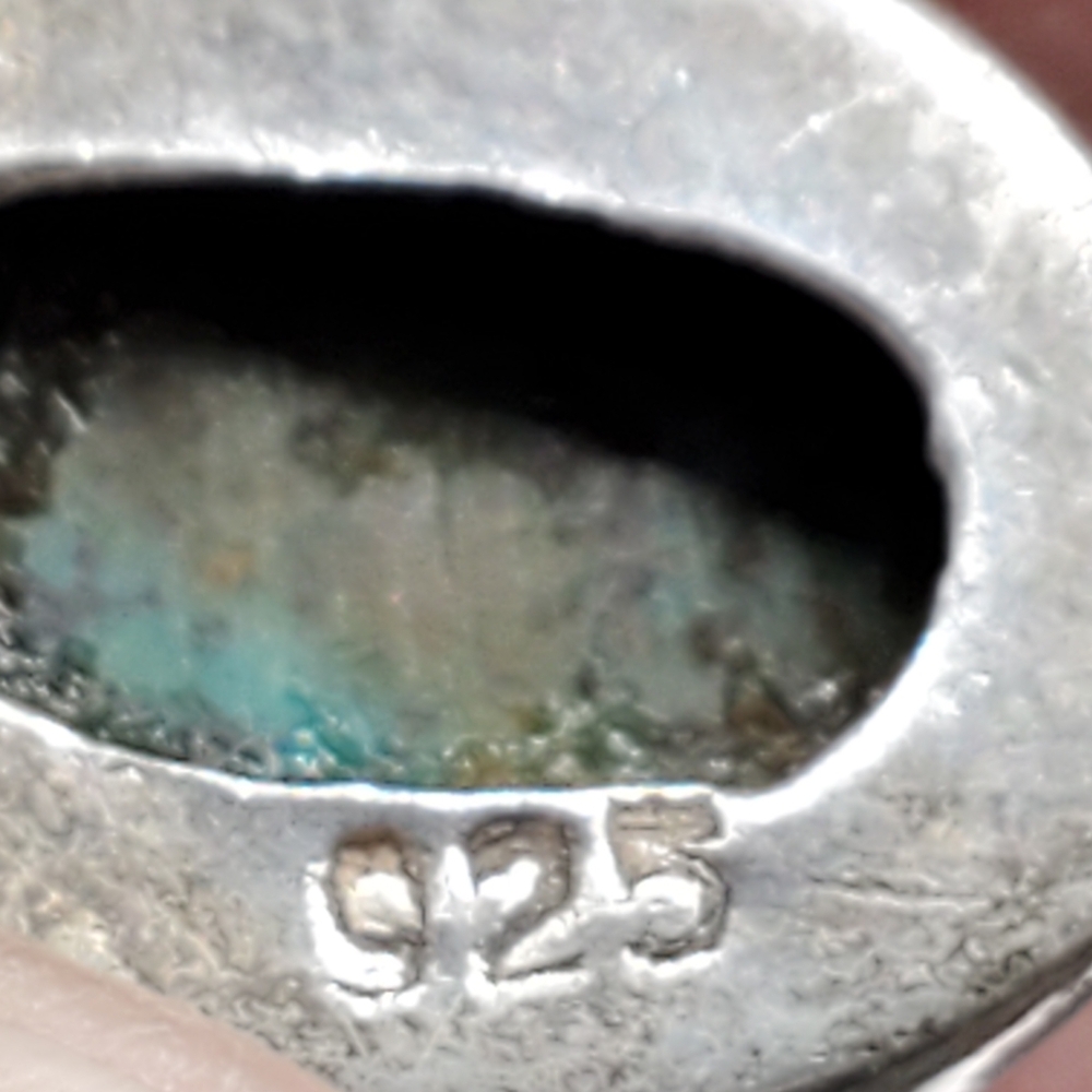 Turquoise and sterling silver earrings - Picture 4 of 4